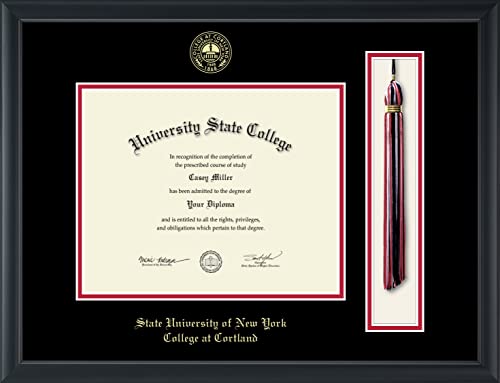 State University of New York Cortland - Officially Licensed - Gold Embossed Tassel Diploma Frame - Document Size 10" x 8"