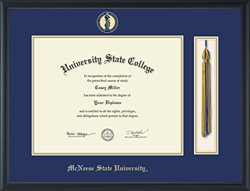 McNeese State University - Officially Licensed - Gold Embossed Tassel Diploma Frame - Document Size 14" x 11"