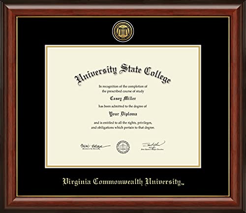 Virginia Commonwealth University - Officially Licensed - Gold Medallion Diploma Frame - Document Size 14" x 11"