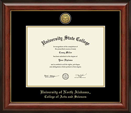 University of North Alabama College of Arts and Sciences - Officially Licensed - Gold Medallion Diploma Frame - Document Size 11" x 8.5"