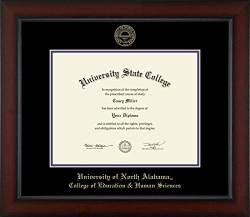 University of North Alabama College of Education & Human Sciences - Officially Licensed - Gold Embossed Diploma Frame - Document Size 11" x 8.5"