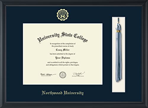 Northwood University in Michigan - Officially Licensed - Bachelor's/Master's - Gold Embossed Tassel Diploma Frame - Document Size 11" x 8.5"