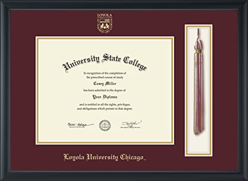 Loyola University Chicago - Officially Licensed - Gold Embossed Tassel Diploma Frame - Document Size 11" x 8.5"