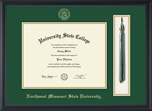 Northwest Missouri State University - Officially Licensed - Master's/2010 to Present Bachelor's - Gold Embossed Tassel Diploma Frame - Document Size 11" x 8.5"