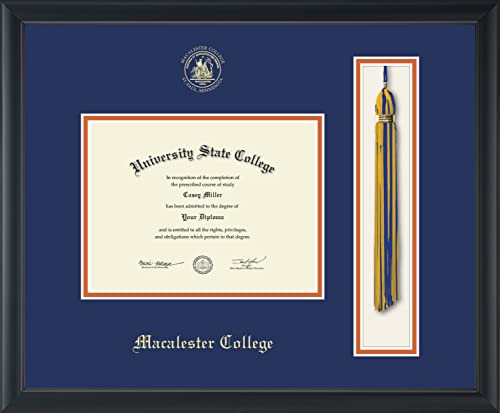 Macalester College - Officially Licensed - Gold Embossed Tassel Diploma Frame - Document Size 8" x 6"