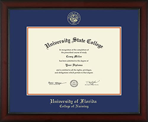 University of Florida College of Nursing - Officially Licensed - Gold Embossed Diploma Frame - Document Size 16" x 11.5"