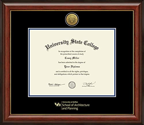 University at Buffalo School of Architecture and Planning - Officially Licensed - Gold Medallion Diploma Frame - Document Size 12.5" x 9.75"