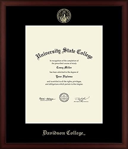 Davidson College - Officially Licensed - Gold Embossed Diploma Frame - Document Size 11.5" x 14.5"