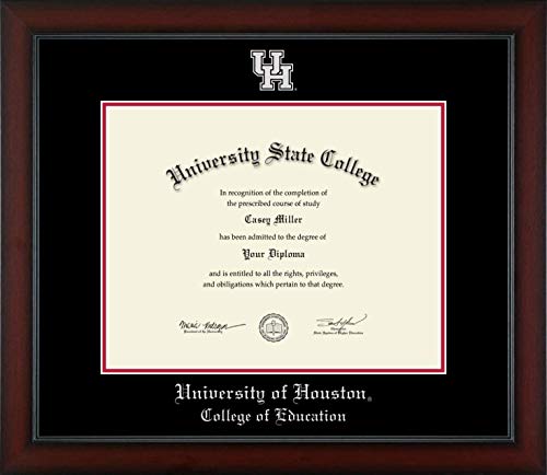 University of Houston College of Education - Officially Licensed - Silver Embossed Diploma Frame - Document Size 14" x 11"