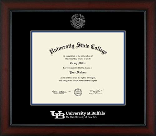 University at Buffalo - Officially Licensed - Silver Embossed Diploma Frame - Document Size 12.5" x 9.75"