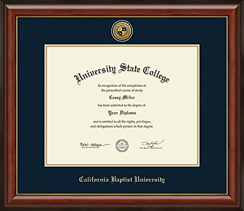 California Baptist University - Officially Licensed - Gold Medallion Diploma Frame - Document Size 14" x 11"