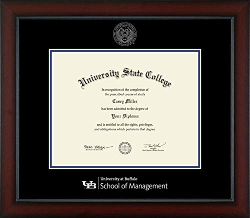 University at Buffalo School of Management - Officially Licensed - Silver Embossed Diploma Frame - Document Size 12.5" x 9.75"