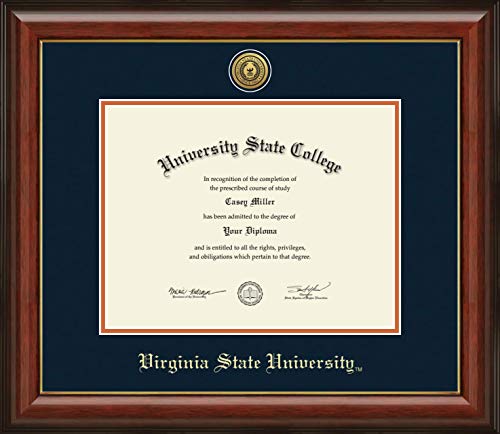 Virginia State University - Officially Licensed - Bachelor's - Gold Medallion Diploma Frame - Document Size 11" x 8.5"