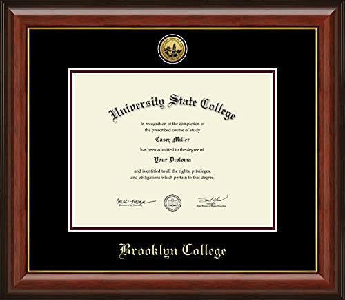 Brooklyn College - Officially Licensed - Gold Medallion Diploma Frame - Document Size 11" x 8.5"