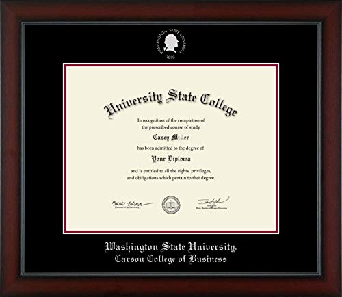 Washington State University Carson College of Business - Officially Licensed - Silver Embossed Diploma Frame - Document Size 14" x 11"