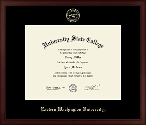 Eastern Washington University - Officially Licensed - Master's/PhD - Gold Embossed Diploma Frame - Document Size 14" x 11"