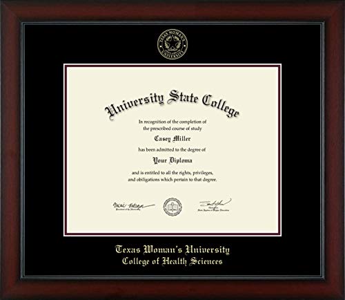 Texas Woman's University College of Health Sciences - Officially Licensed - Gold Embossed Diploma Frame - Document Size 14" x 11"