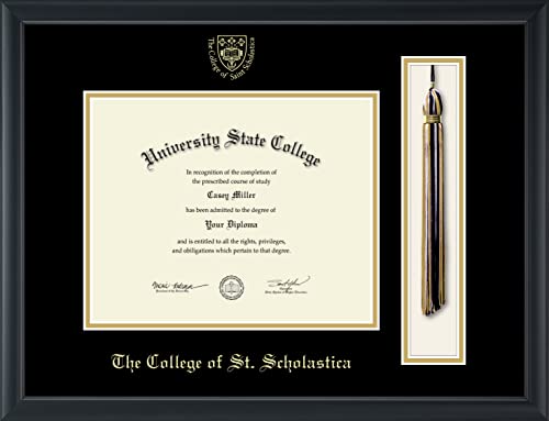 The College of St. Scholastica - Officially Licensed - Gold Embossed Tassel Diploma Frame - Document Size 10" x 8"