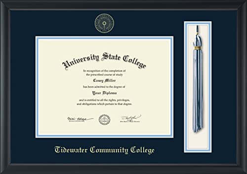 Tidewater Community College - Officially Licensed - Gold Embossed Tassel Diploma Frame - Document Size 11" x 8"