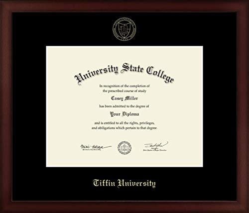 Tiffin University - Officially Licensed - Gold Embossed Diploma Frame - Document Size 11" x 8.5"