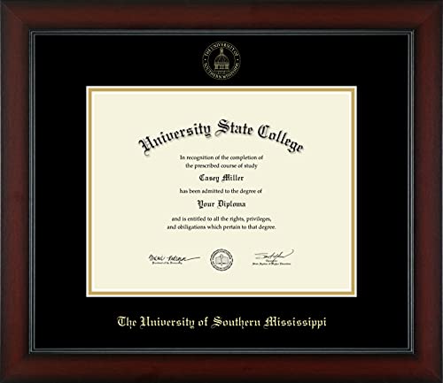 The University of Southern Mississippi - Officially Licensed - Gold Embossed Diploma Frame - Document Size 11" x 8.5"