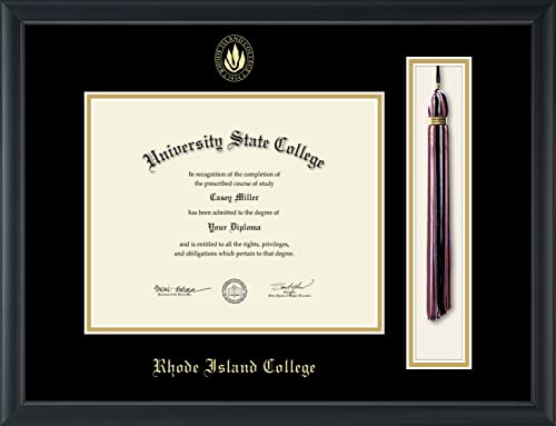 Rhode Island College - Officially Licensed - Gold Embossed Tassel Diploma Frame - Document Size 10" x 8"