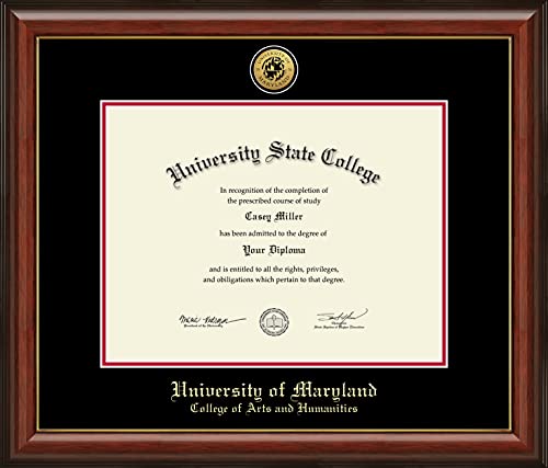 University of Maryland, College Park College of Arts and Humanities - Officially Licensed - Gold Medallion Diploma Frame - Document Size 17" x 13"