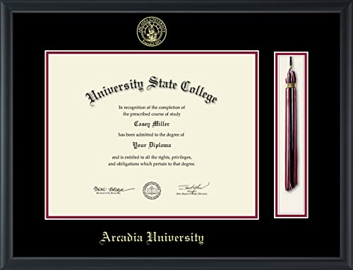 Arcadia University - Officially Licensed - Gold Embossed Tassel Diploma Frame - Document Size 14" x 11"