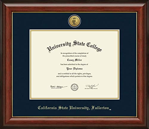 California State University Fullerton - Officially Licensed - Gold Medallion Diploma Frame - Document Size 11" x 8.5"