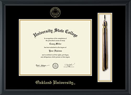 Oakland University - Officially Licensed - Gold Embossed Tassel Diploma Frame - Document Size 11" x 8.5"