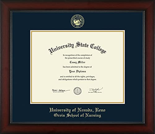 University of Nevada Reno Orvis School of Nursing - Officially Licensed - Gold Embossed Diploma Frame - Document Size 11" x 8.5"