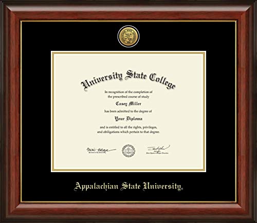 Appalachian State University - Officially Licensed - Gold Medallion Diploma Frame - Document Size 11" x 8.5"