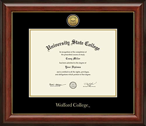 Wofford College - Officially Licensed - Gold Medallion Diploma Frame - Document Size 11" x 8.5"