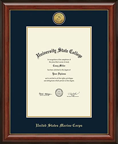 United States Naval Academy United States Marine Corps - Officially Licensed - Gold Medallion Diploma Frame - Document Size 10" x 14"