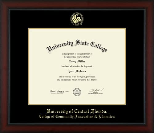 University of Central Florida College of Community Innovation & Education - Officially Licensed - Gold Embossed Diploma Frame - Document Size 14" x 11"