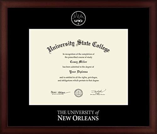 University of New Orleans - Officially Licensed - Silver Embossed Diploma Frame - Document Size 11" x 8.5"