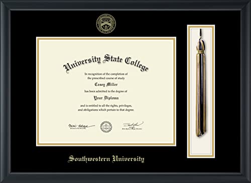 Southwestern University - Officially Licensed - Gold Embossed Tassel Diploma Frame - Document Size 11" x 8.5"