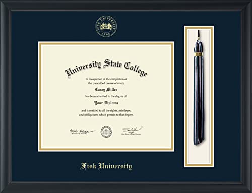 Fisk University - Officially Licensed - Gold Embossed Tassel Diploma Frame - Document Size 10" x 8"