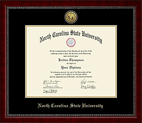 Church Hill Classics North Carolina State University - Gold Engraved Medallion - Featuring Sutton Moulding - Officially Licensed - Diploma Size 14" x 11"