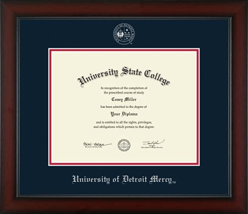 University of Detroit Mercy - Officially Licensed - Silver Embossed Diploma Frame - Document Size 11" x 8.5"