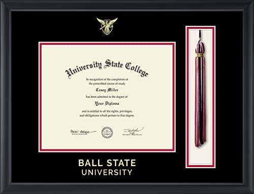 Ball State University - Officially Licensed - Gold Embossed Tassel Diploma Frame - Document Size 10" x 8"