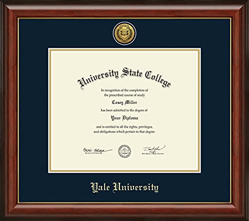 Yale University - Officially Licensed - Gold Medallion Diploma Frame - Document Size 12.625" x 10.313"