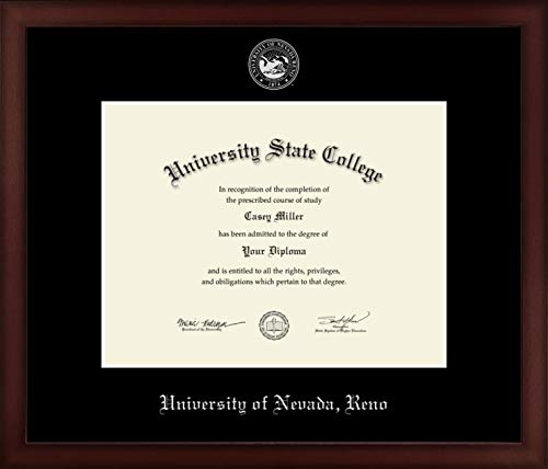 University of Nevada Reno - Officially Licensed - Silver Embossed Diploma Frame - Document Size 11" x 8.5"