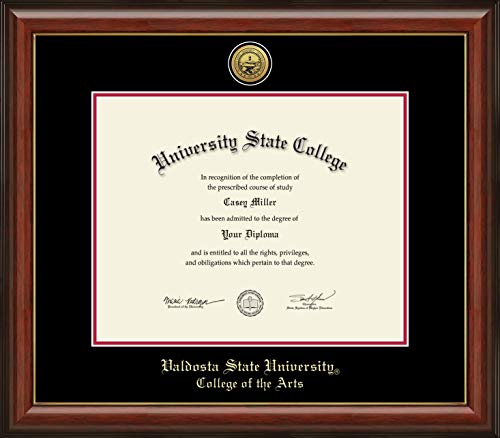 Valdosta State University College of the Arts - Officially Licensed - Gold Medallion Diploma Frame - Document Size 15" x 12"