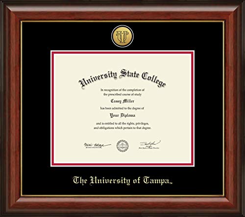 University of Tampa - Officially Licensed - Gold Medallion Diploma Frame - Document Size 10" x 8"