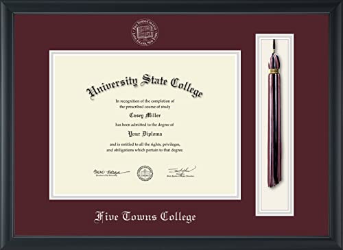 Five Towns College - Officially Licensed - Silver Embossed Tassel Diploma Frame - Document Size 11" x 8.5"