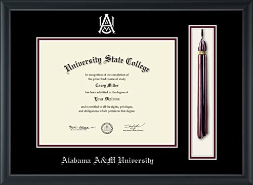 Alabama A&M University - Officially Licensed - Silver Embossed Tassel Diploma Frame - Document Size 11" x 8.5"