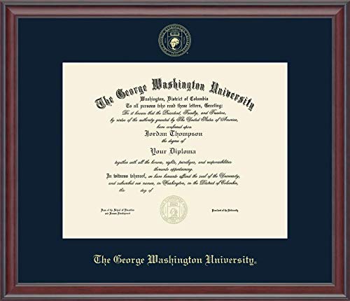 Church Hill Classics The George Washington University - Gold Embossed - Featuring Studio Moulding - Officially Licensed - Diploma Size 14" x 11"