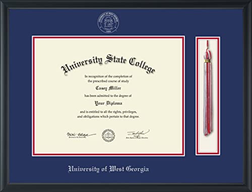 University of West Georgia - Officially Licensed - Silver Embossed Tassel Diploma Frame - Document Size 14" x 11"