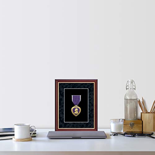 Church Hill Classics Purple Heart Medal Display Frame - Featuring Newport Moulding and Museum-Quality Matting - Made in USA - Photo Size 5" x 7"